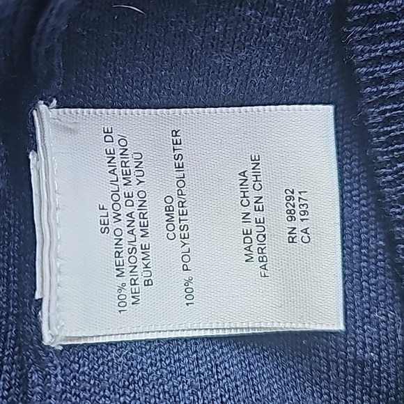 TIBI Bell sleeve symched merino wool sweater in Navy blue size Medium - Picture 10 of 11